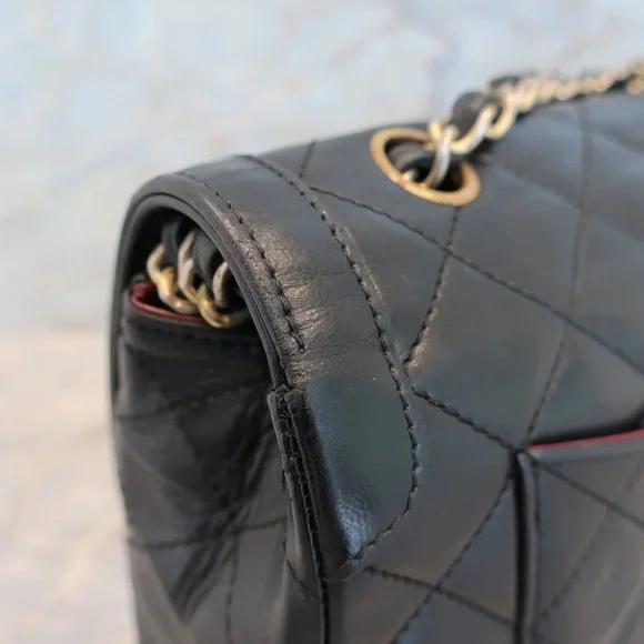 Authentic CHANEL double flap two color hardware Paris lambskin classic bag - Picture 8 of 16